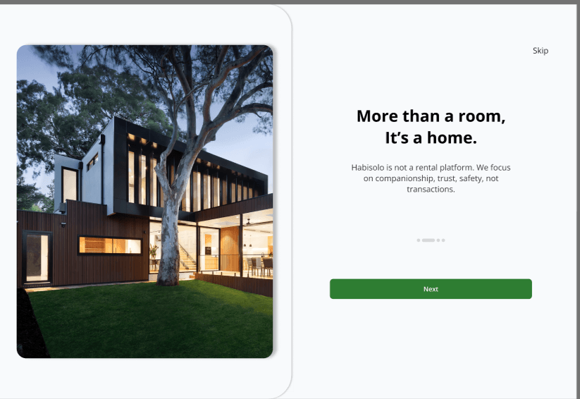 Habisolo listing details and user flow
